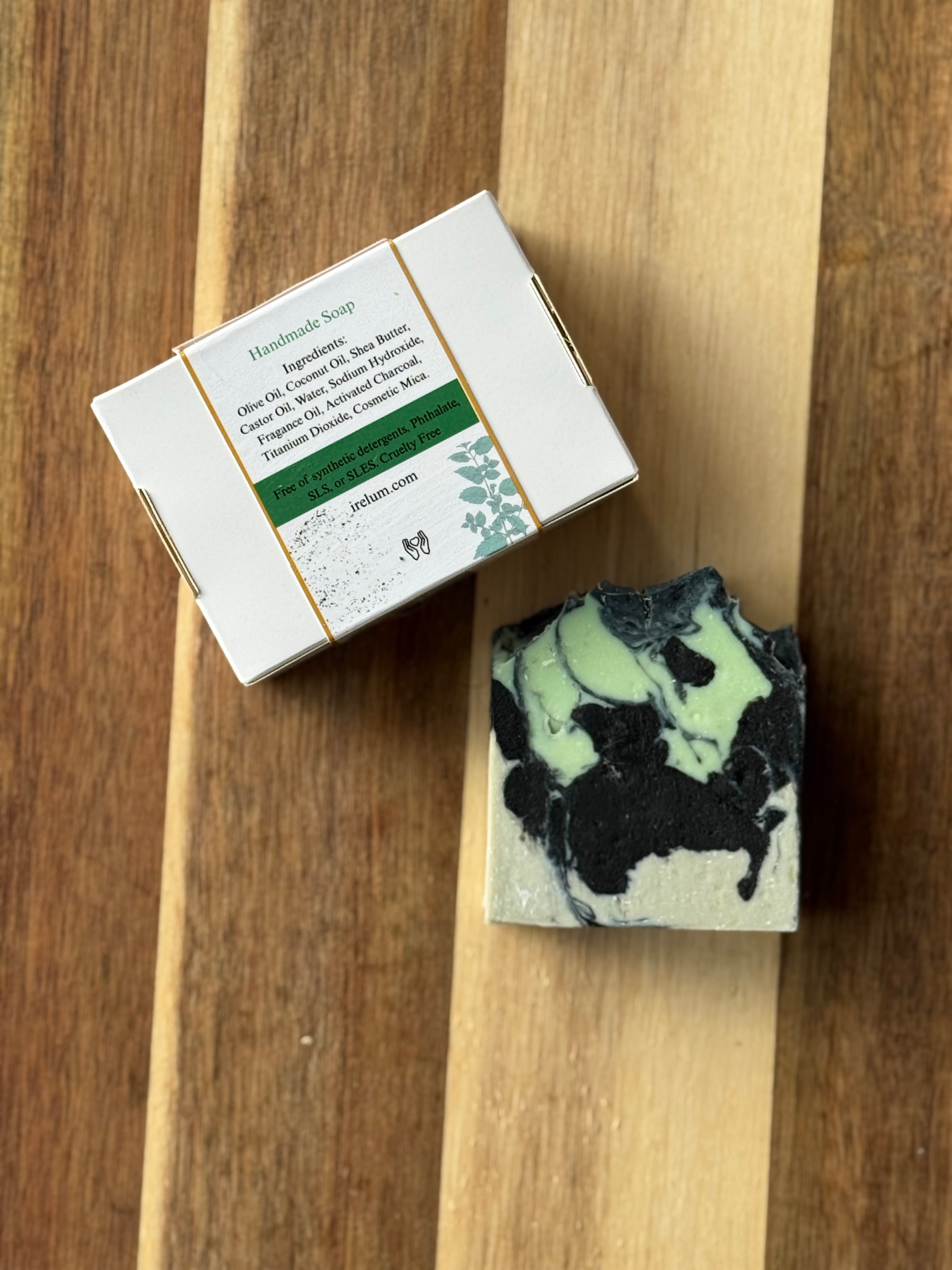 Activated Charcoal Cold Process Soap | Eucalyptus & Spearmint | Handmade Artisan Soap