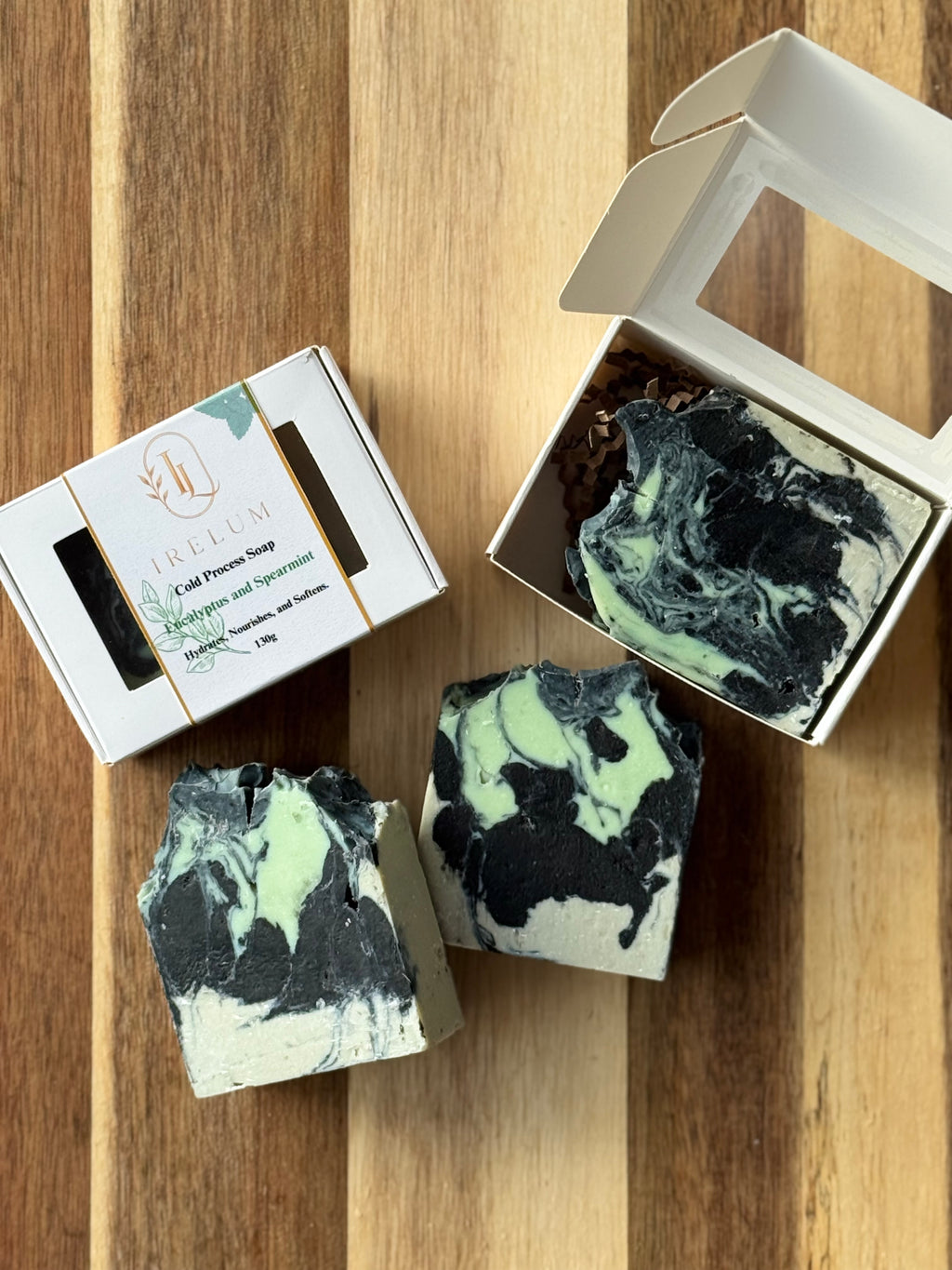 Activated Charcoal Cold Process Soap | Eucalyptus & Spearmint | Handmade Artisan Soap