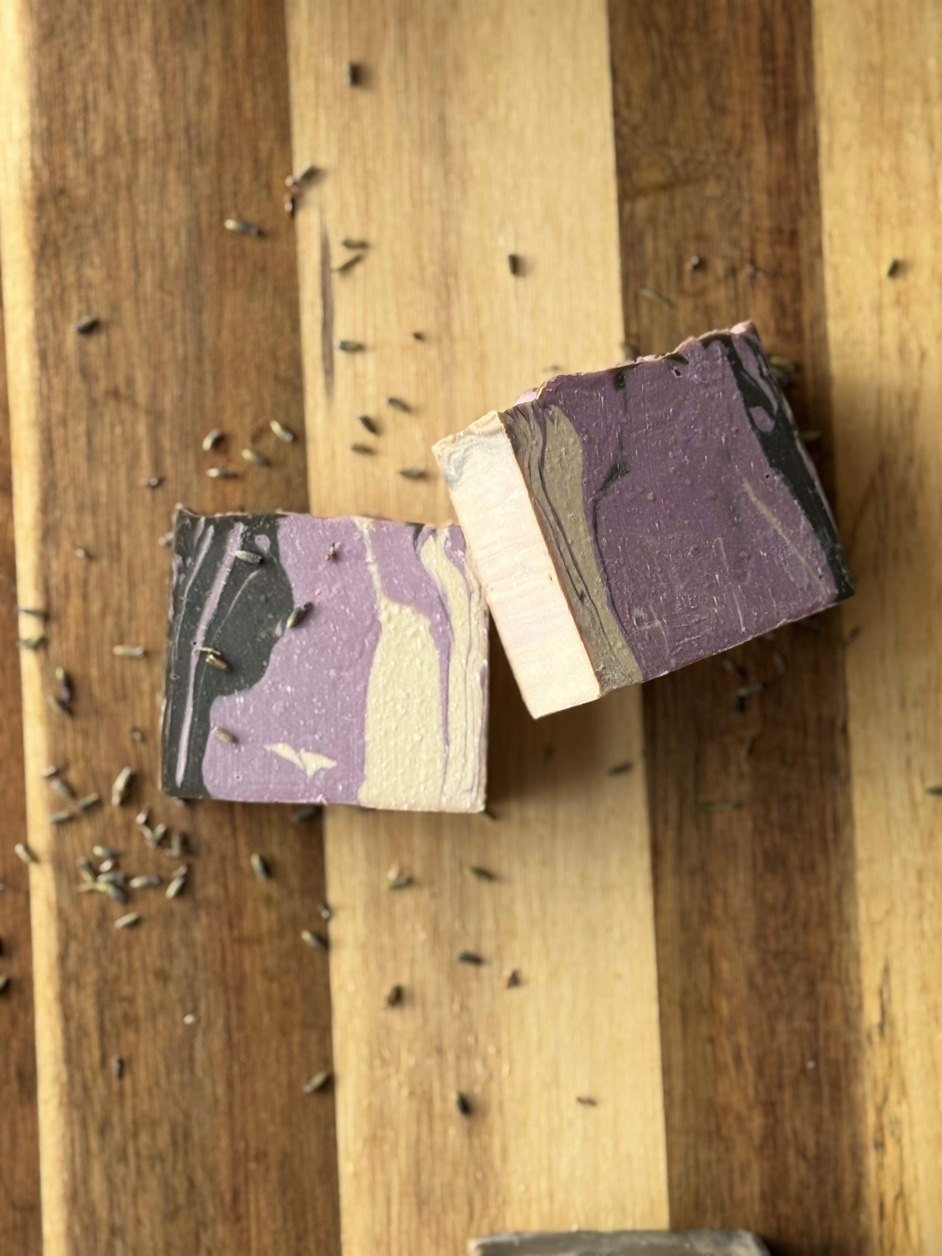 Lavender & Black Amber Cold Process Soap | Handmade Artisan Soap | Warm Floral Fragrance