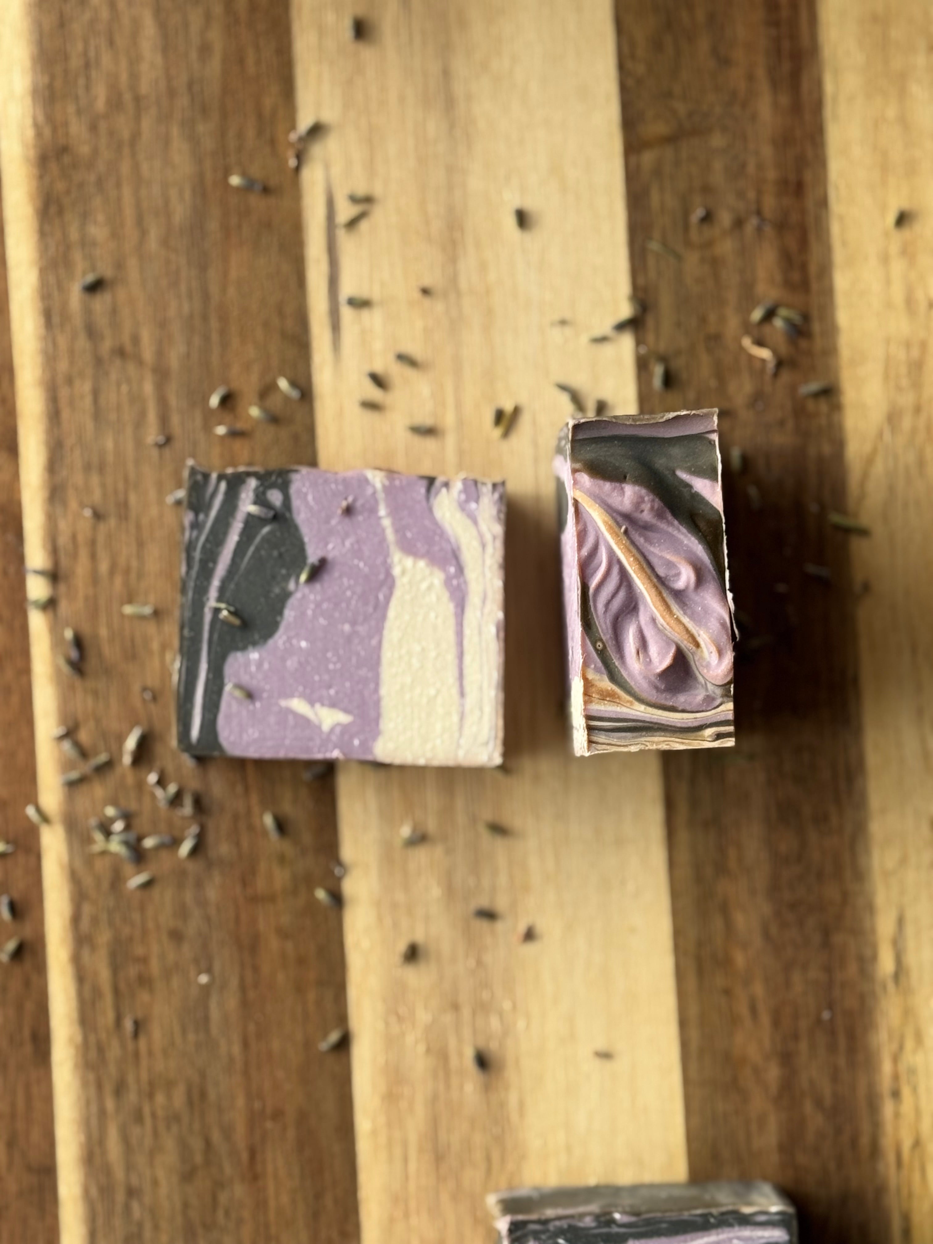 Lavender & Black Amber Cold Process Soap | Handmade Artisan Soap | Warm Floral Fragrance