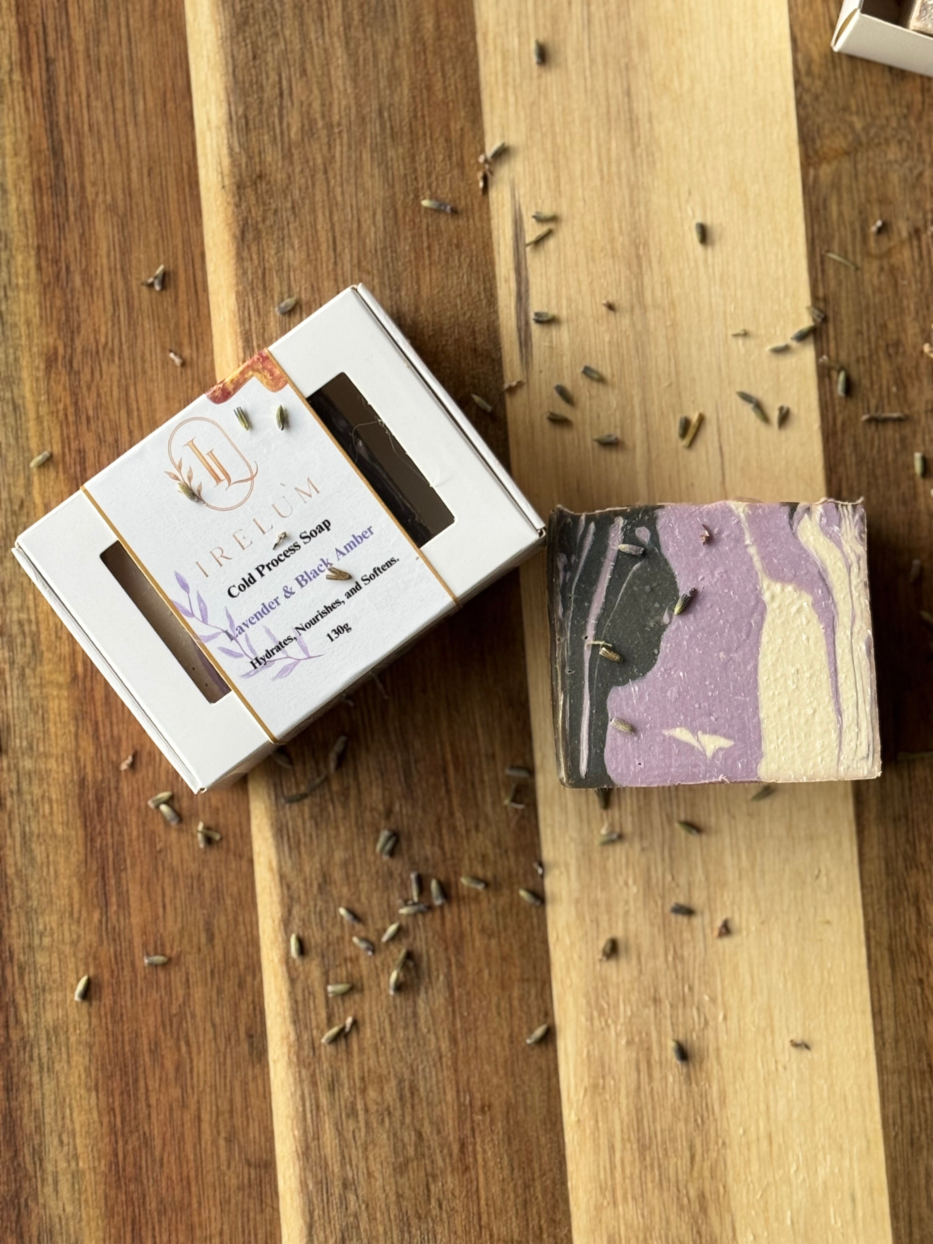Lavender & Black Amber Cold Process Soap | Handmade Artisan Soap | Warm Floral Fragrance