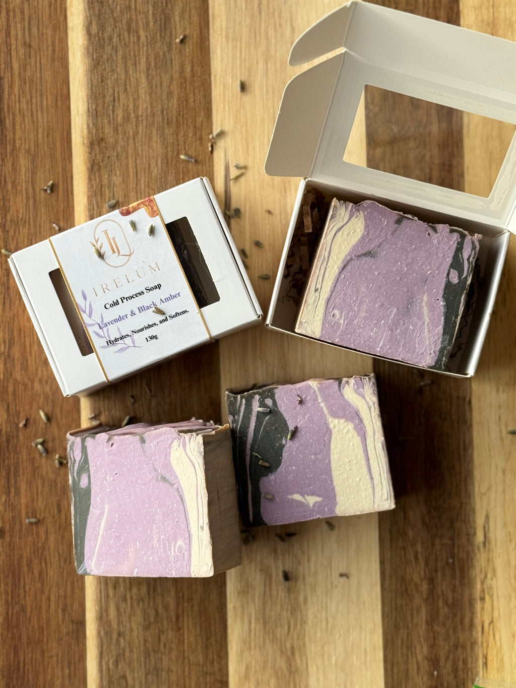 Lavender & Black Amber Cold Process Soap | Handmade Artisan Soap | Warm Floral Fragrance